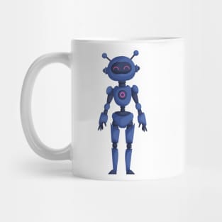 Dark Blue Cute Girl Robot Mug